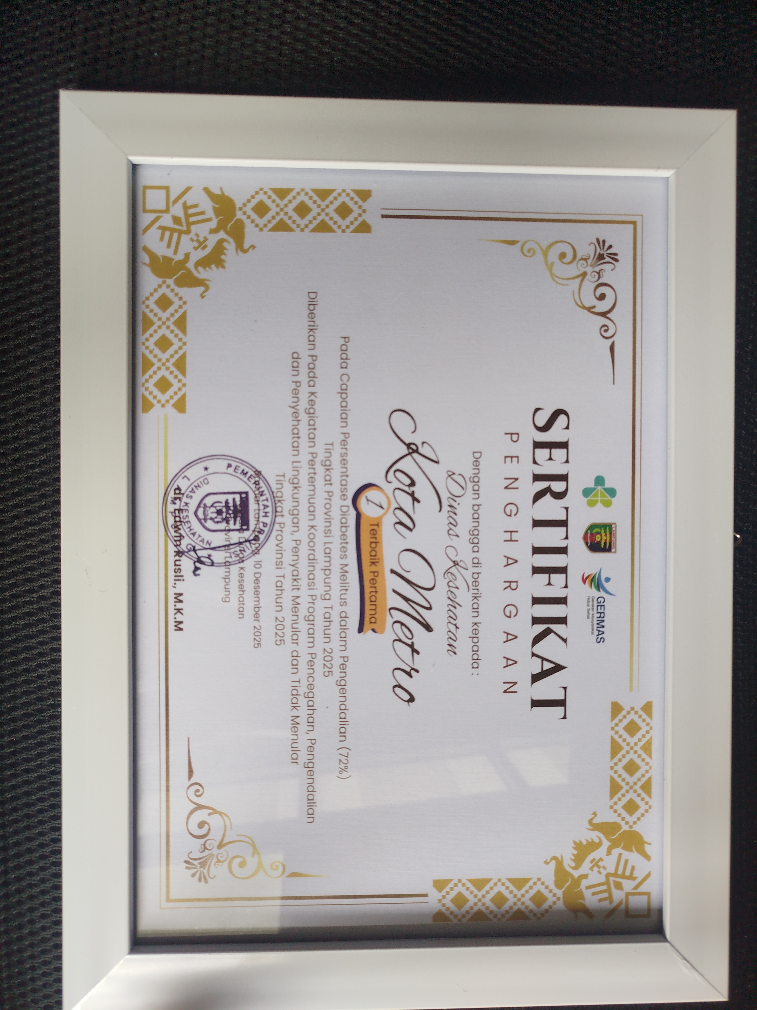 Juara 1 - Capaian Persentase Diabetes Melitus dalam Pengendalian 2025