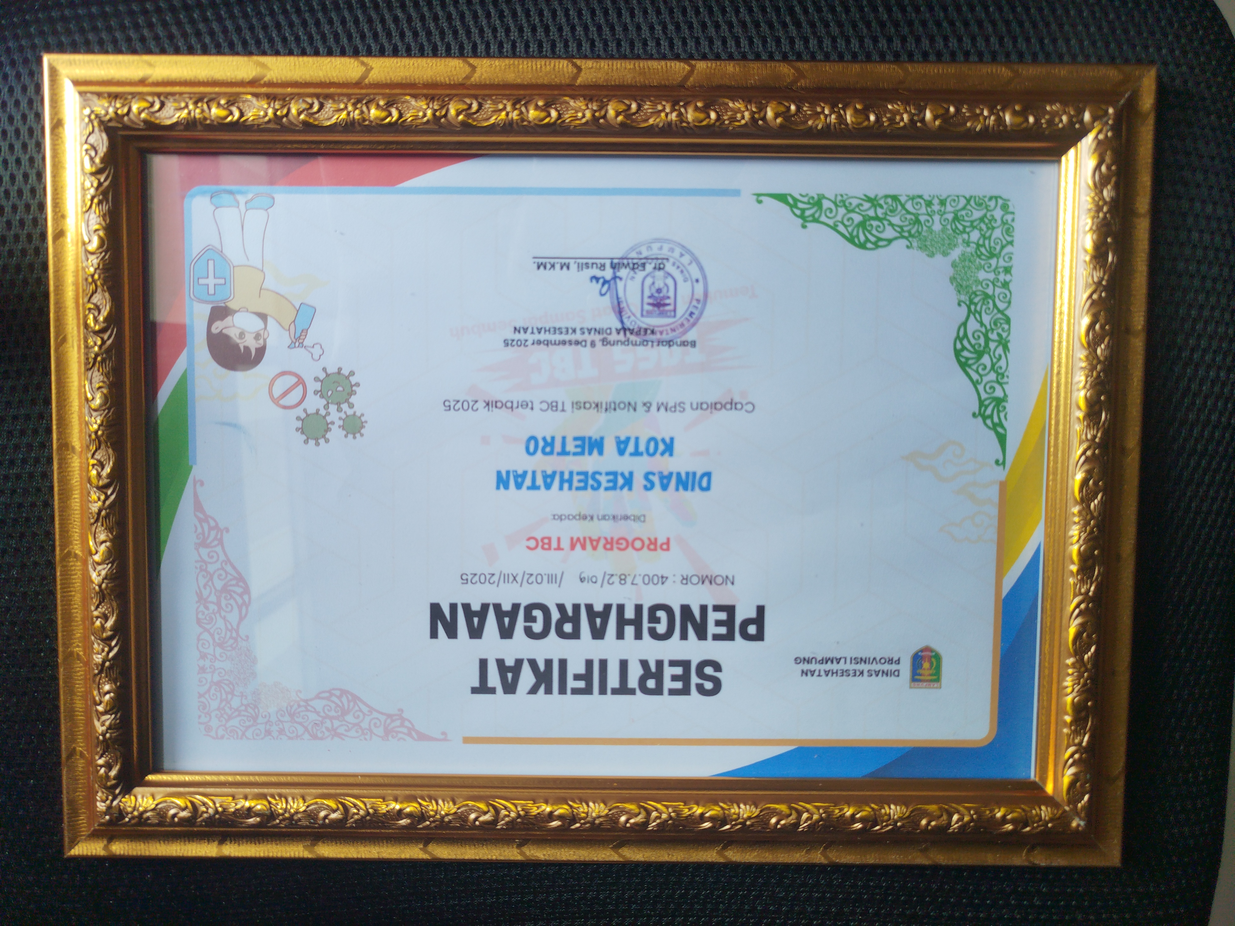 Capaian SPM & Notifikasi TBC Terbaik terbaik 2025 Provinsi Lampung