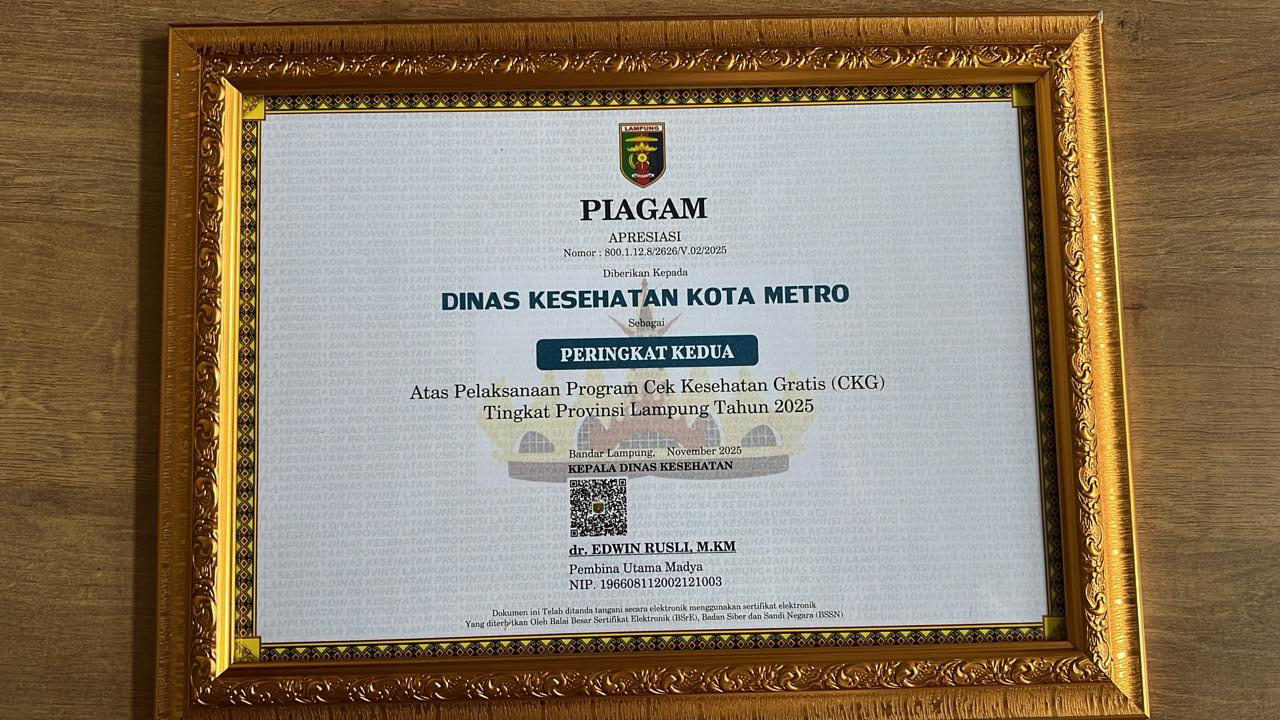 Juara 2 - Program Pemeriksaan Kesehatan Gratis (CKG) Provinsi Lampung 2025