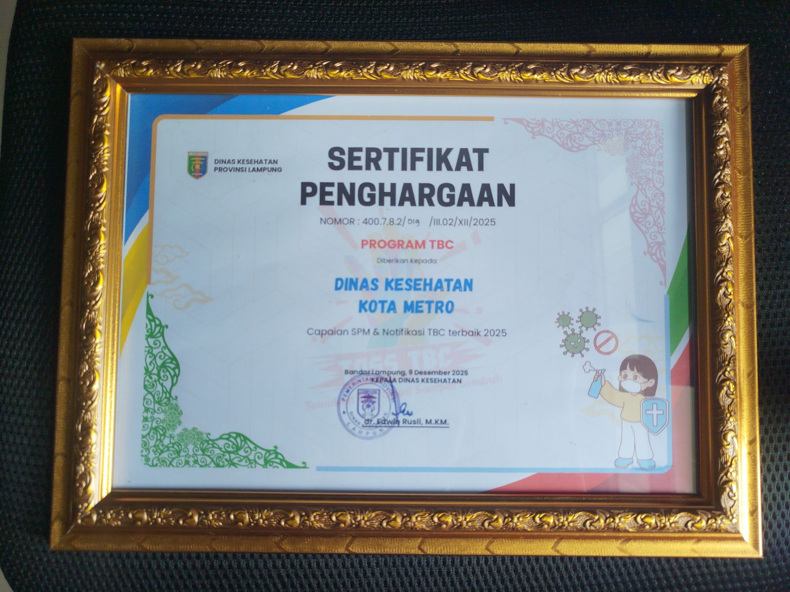 Capaian SPM & Notifikasi TBC Terbaik 2025 Provinsi Lampung